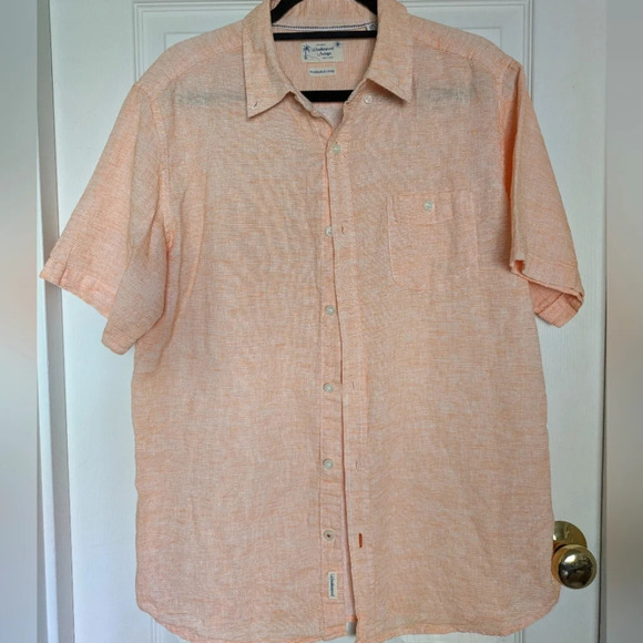 Weatherproof Men's Casual Button Down Shirt - Light Orange - Picture 1 of 6